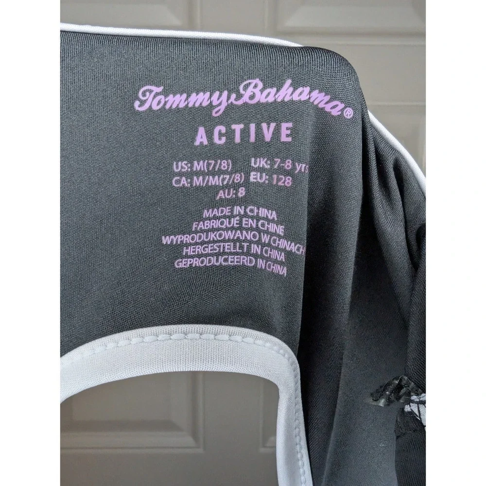 Tommy Bahama Active Girls Athletic Dress Cutout Black White Pleated Medium